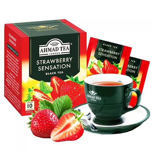 英国亚曼AHMAD 草莓味红茶10片装 主播推荐 水果味袋泡茶包体验装