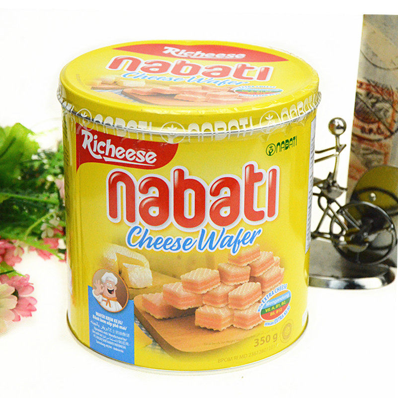 印尼进口威化 丽芝士纳宝帝奶酪味威化饼干300g罐装 年节福利团购