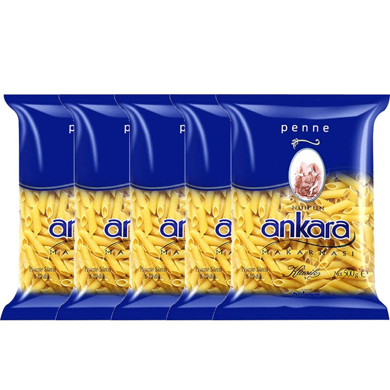 ankara安卡拉 意面意粉新鲜小麦醇香意大利面500g/袋(两头尖)*5