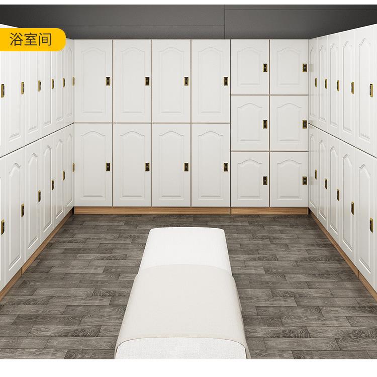 木质衣柜美发店发店顾客存/包柜理健身更房美容院物储柜洗浴柜带