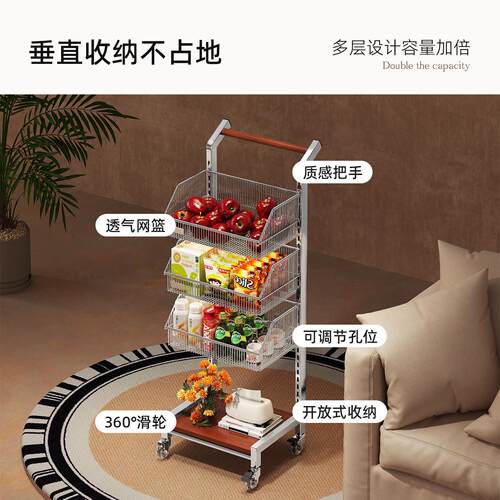 实木可车移动茶几边几客厅零食小置物架沙发边柜落桌地式收推D260