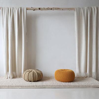 弋采可定织拆洗制民宿窗侘寂风手工编布艺拼YC20021接卡座飘榻榻