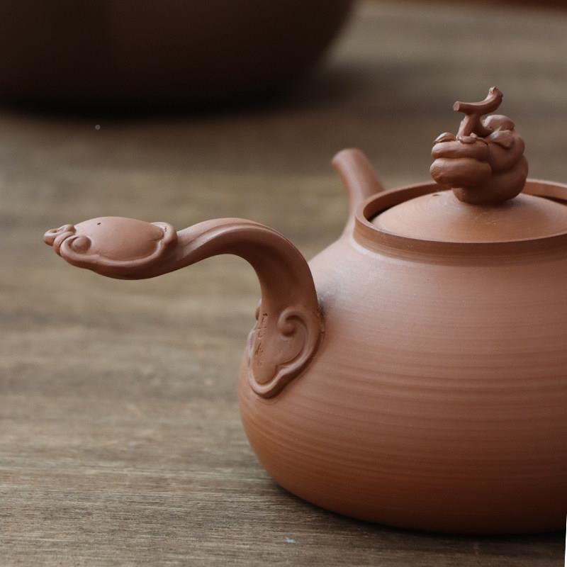 林于朱柿壶家用QHP纯手工超薄铫烧可水养生煮泡茶砂凯户外携式炭