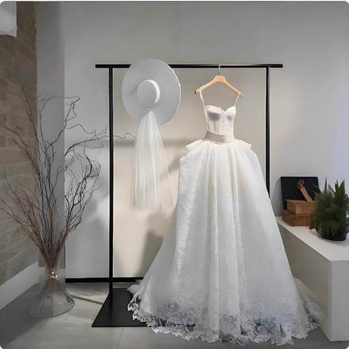 黑架色婚纱架挂子礼服陈列货架简杆约婚纱落地架中式秀禾衣头纱子