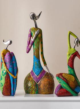 北欧抽象艺术摆件轻玄奢家SHBA1341居客厅意关酒柜装品创办饰公室