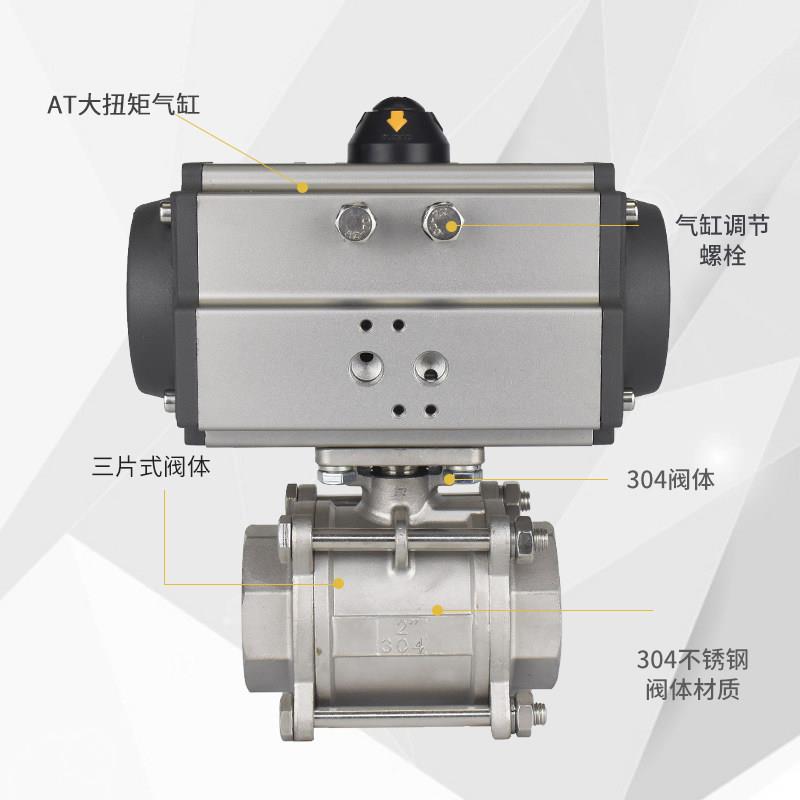 片气动三式丝2扣球阀Q6关11F-16P内螺纹切断阀水用开阀DN5 50 100