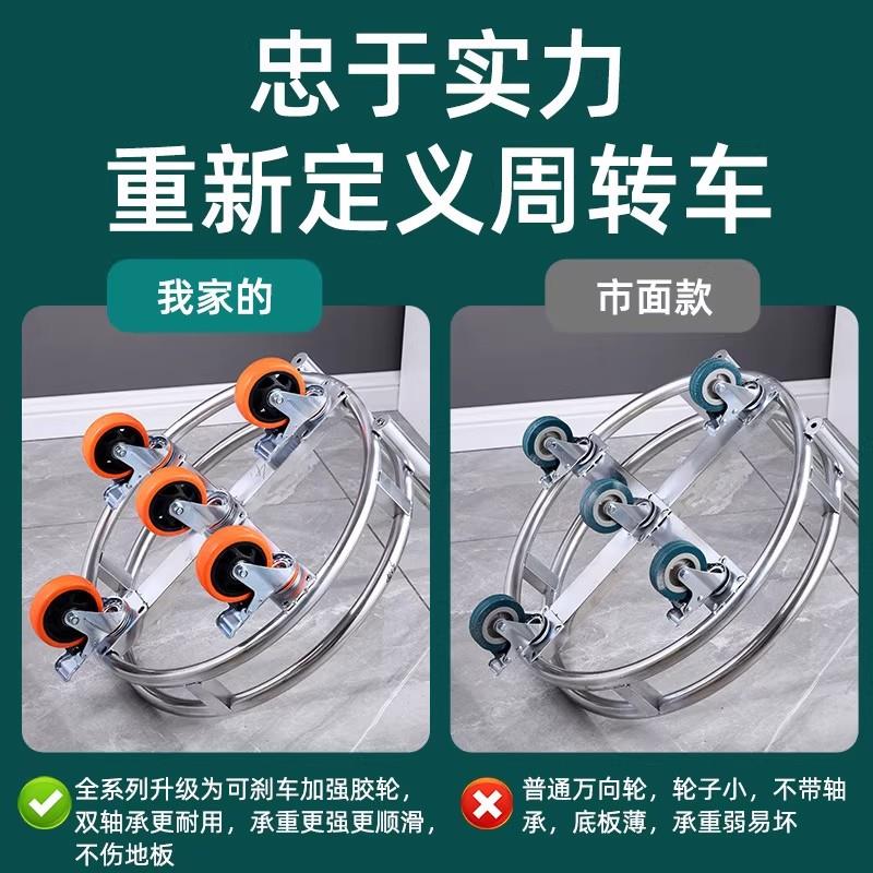 加厚340不锈钢移动支桶架水奶茶桶推车轮汤桶架保温桶架ZDP带周转