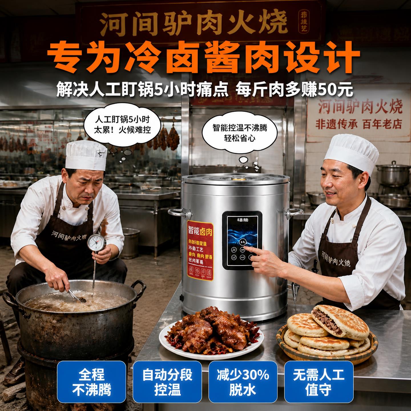 智能全自动不肉锅大容量牛羊汤锅节煮肉桶冷卤锈钢煲卤汤能卤肉桶