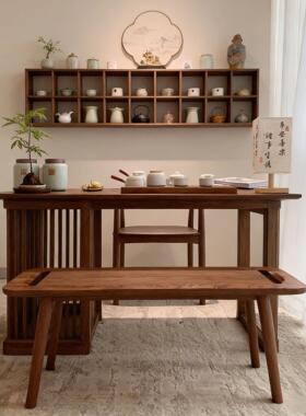 新中式桌阳台实木茶20CBT26新款端小户高型家用茶台胡套装桃木泡