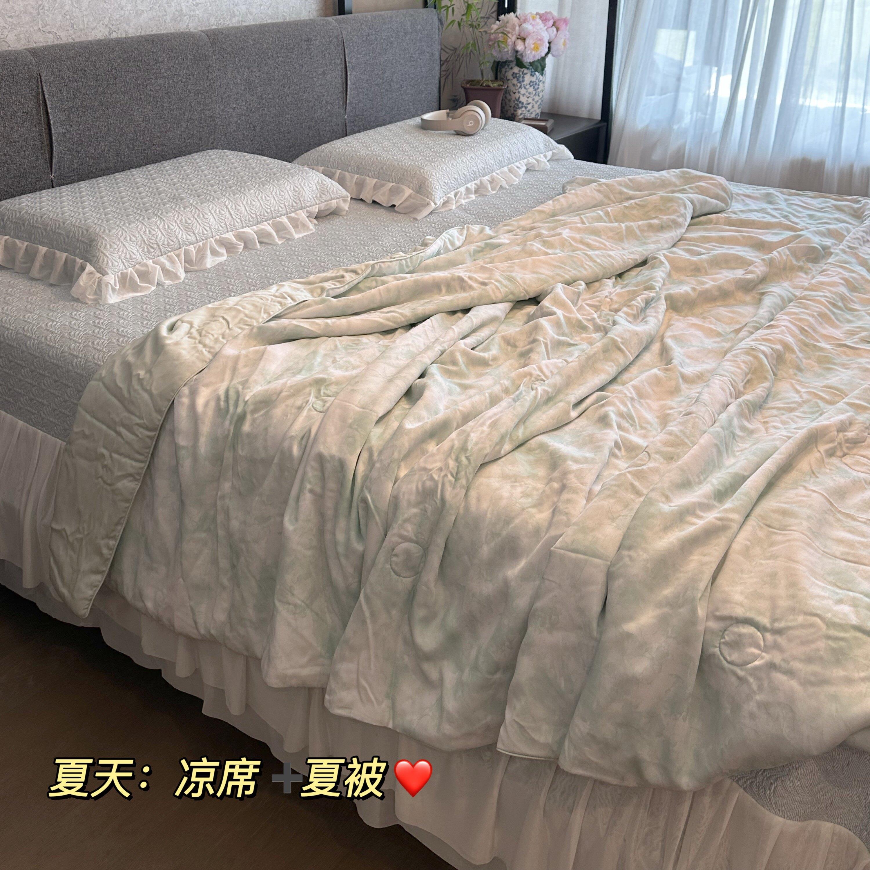 迪VFO拜进软口寒冰凉席可夏季科技凉感冰空调软席三件套水洗床裙