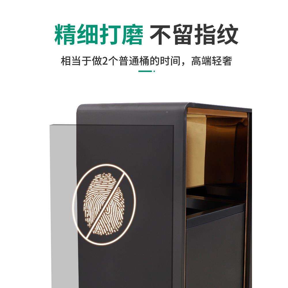 锈不两类垃圾桶商场电梯入口户外酒店堂商业烟灰钢缸B-26双桶大皮