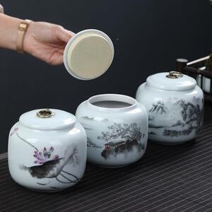 陶瓷茶等家用密封罐防潮储存茶罐茶叶礼BLQ盒通中用红茶和绿茶罐