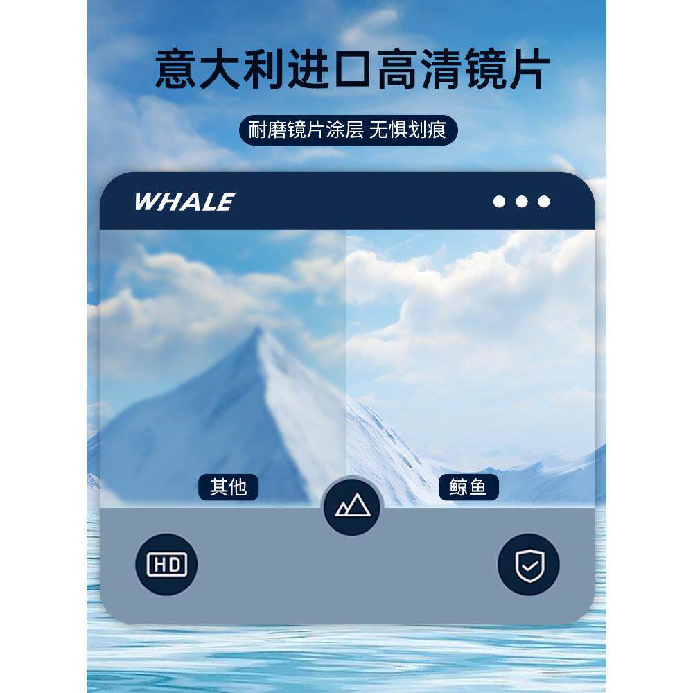 WALE鲸鱼翻盖磁HSNOW-701吸雪眼镜雪山护目镜双层滑雪雪镜防雾滑