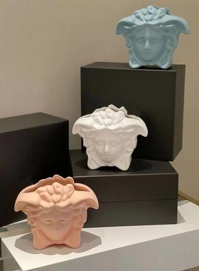 送礼轻奢高端美杜莎范思哲花瓶花器摆件客厅餐桌装饰品潮流网红