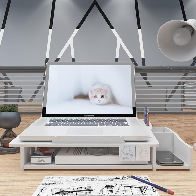 笔记本电脑增高架宿舍办公室桌面收纳盒置物架显示器垫高底座支架