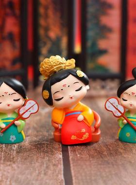 古风汉服娃娃可爱女孩家居桌面摆件唐侍女摆件创意汽车内装饰礼物