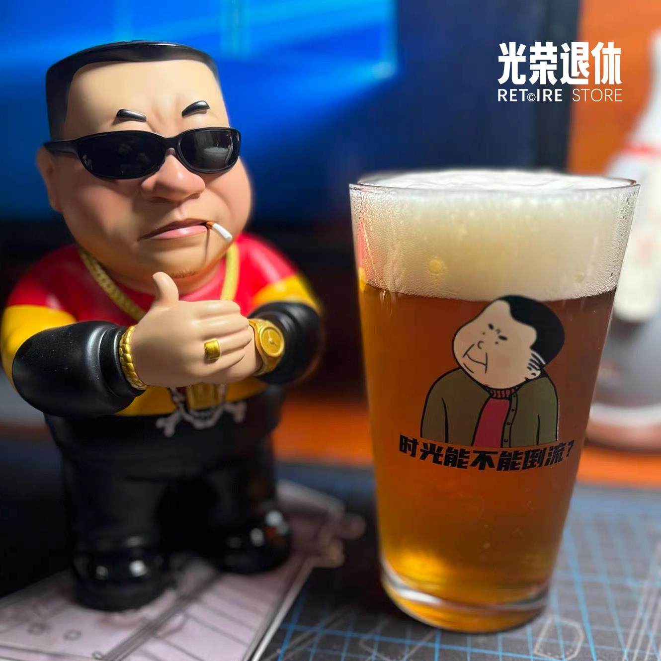 范德彪精酿杯470ml马大帅周边耐热可进洗碗机超厚啤酒杯玻璃杯