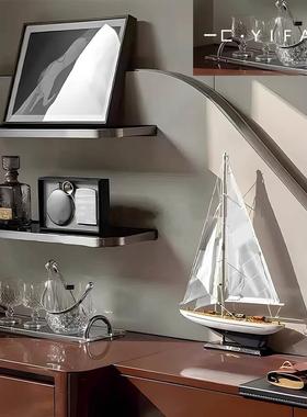 一匚 现代简约书房桌面帆船主题摆件 样板间客厅台面摆件装饰