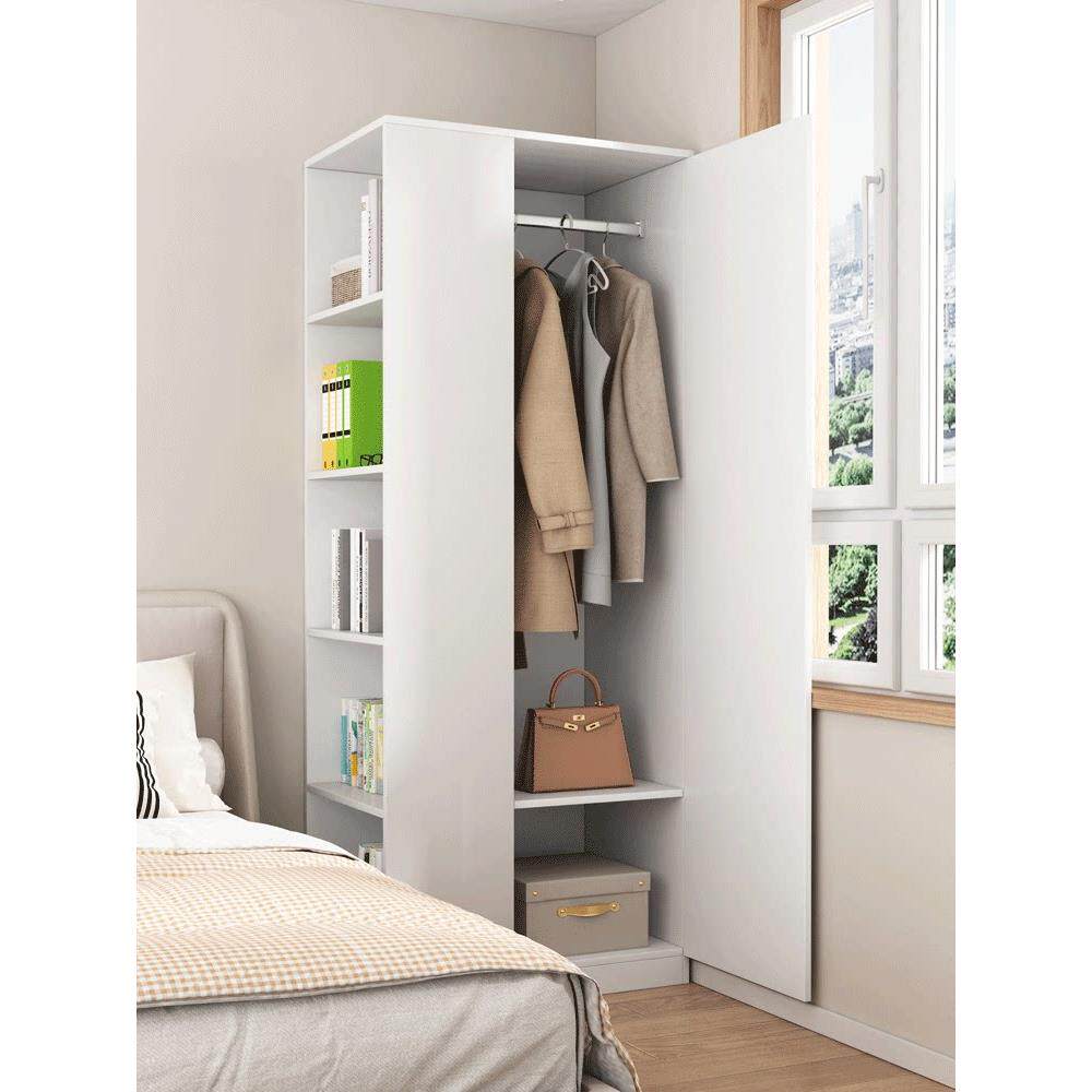 实木衣柜家庭卧室储物儿童角衣柜网红小公寓单门简易衣柜定制