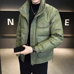高端短款立领羽绒服男士冬季2025年新款开衫加厚保暖夹克外套男款