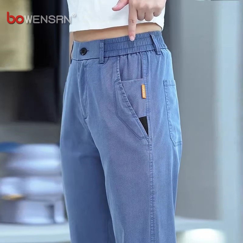 天丝莱赛尔牛仔裤男士2026新款夏季薄款男裤宽松直筒休闲裤子男款