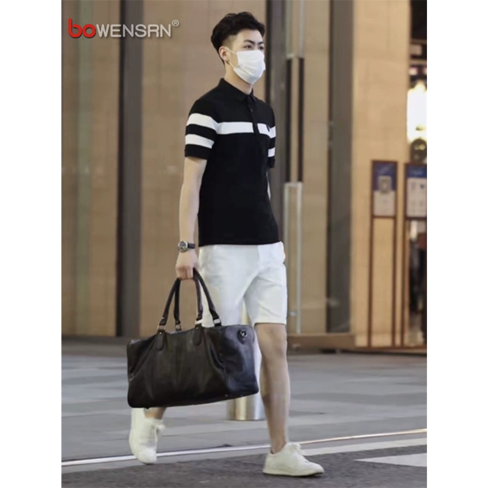 高端轻熟风休闲套装男士polo衫短袖t恤2025新款夏季痞帅一套男款