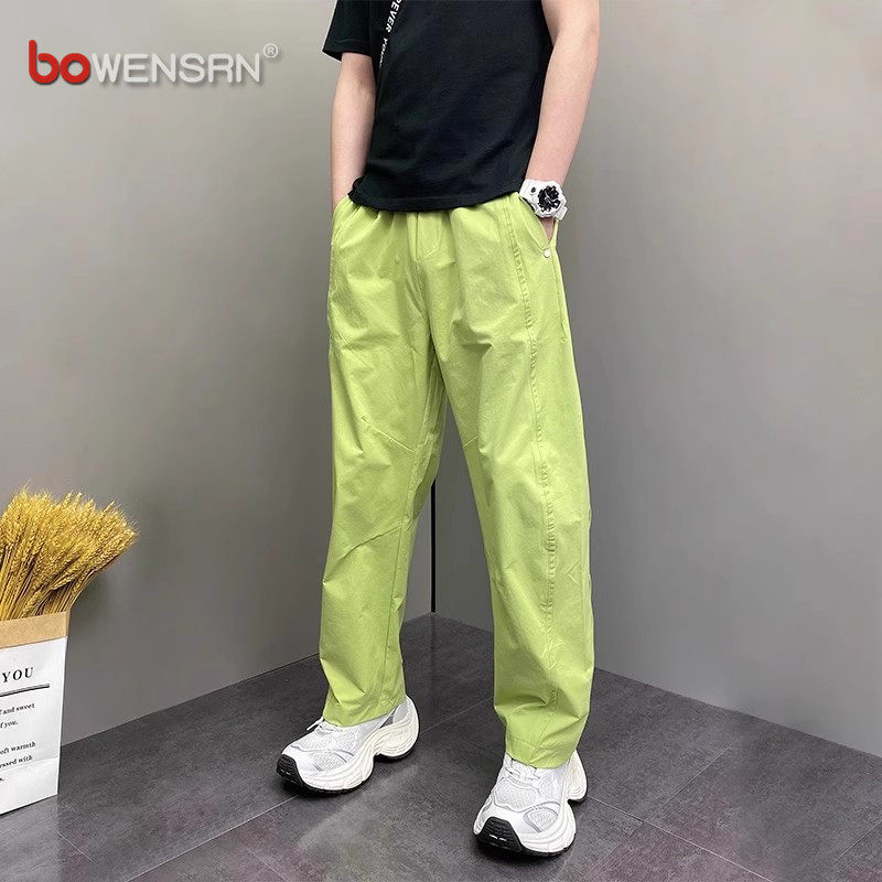 多巴胺穿搭褶皱工装裤男士2026新款夏季薄款男裤痞帅休闲裤子男款