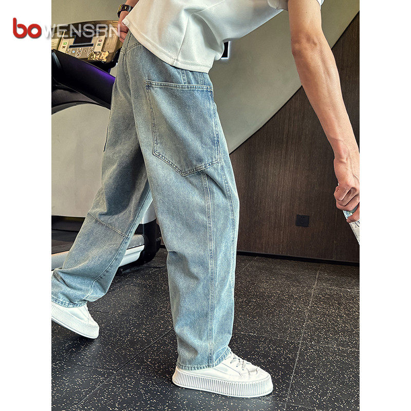 美式弯刀工装牛仔裤男士2026新款春装男裤高级感直筒裤子男款夏季