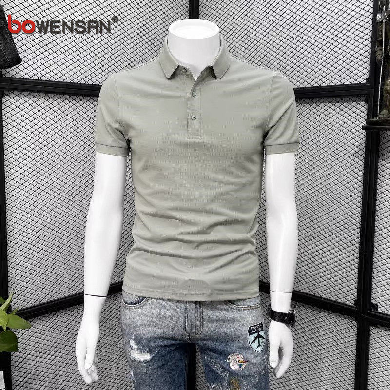 高端纯色冰丝polo衫男士短袖T恤2026年夏季新款潮流百搭保罗男款