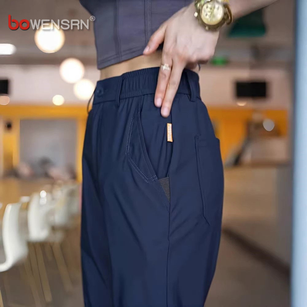 高端冰丝休闲裤子男士2026新款夏季薄款男裤透气凉感直筒长裤男款