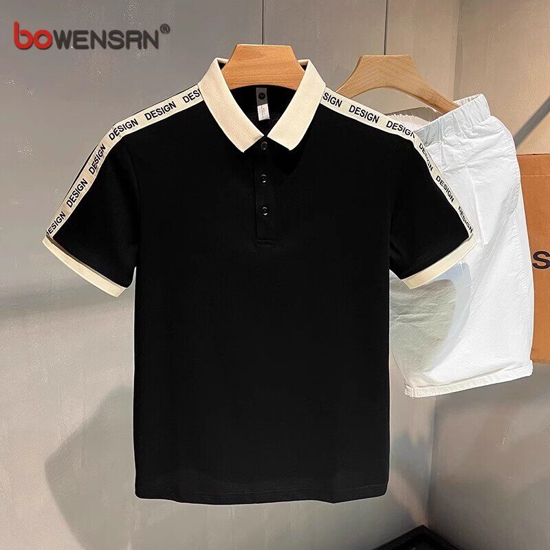 高端拼接polo衫男士短袖t恤2026新款夏季痞帅高级感保罗上衣男款