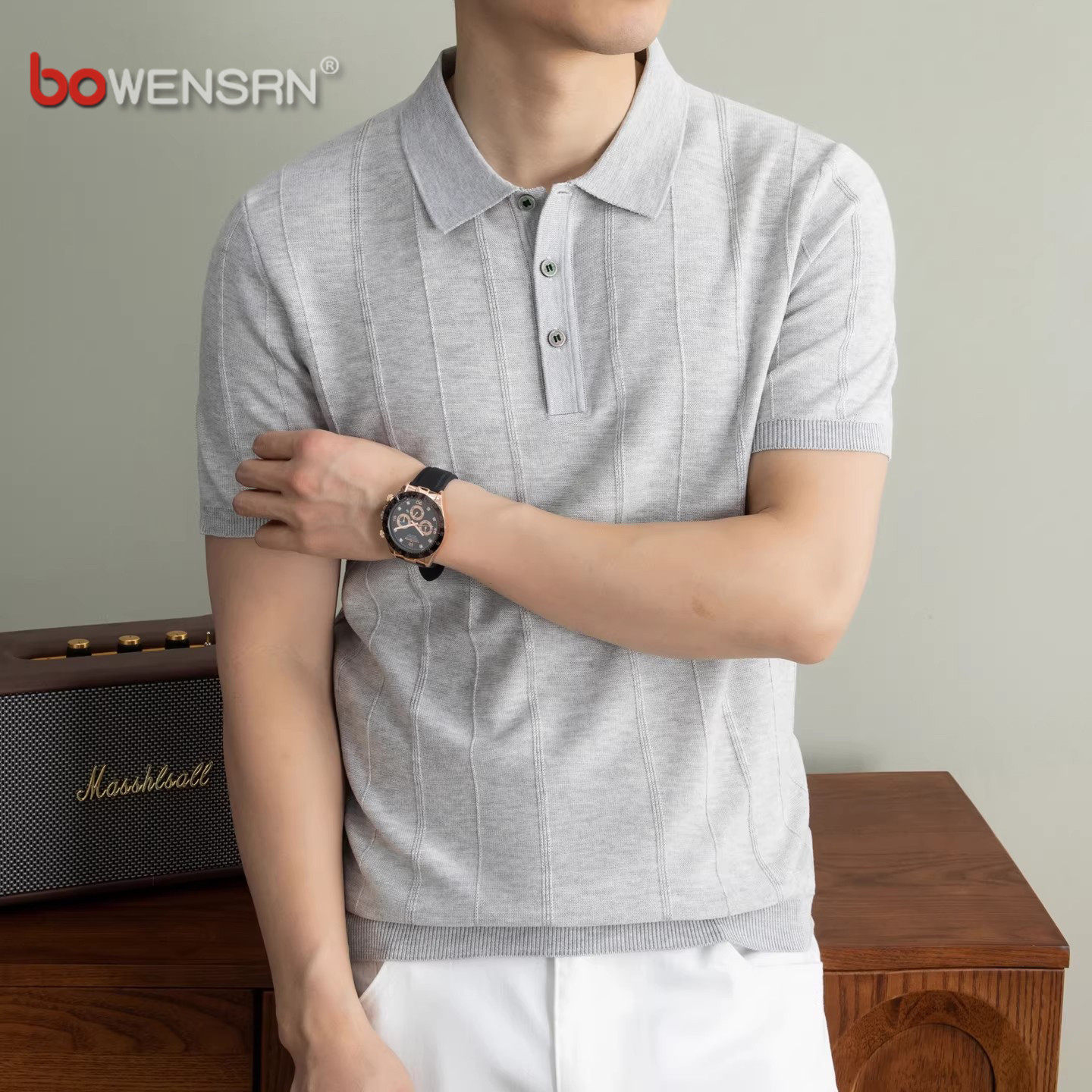 老钱风天丝亚麻polo衫男士短袖t恤2026新款夏季商务休闲上衣男款