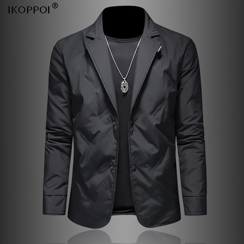 高端男士轻薄款西装羽绒服外套2025秋冬款新款休闲商务高级感西服