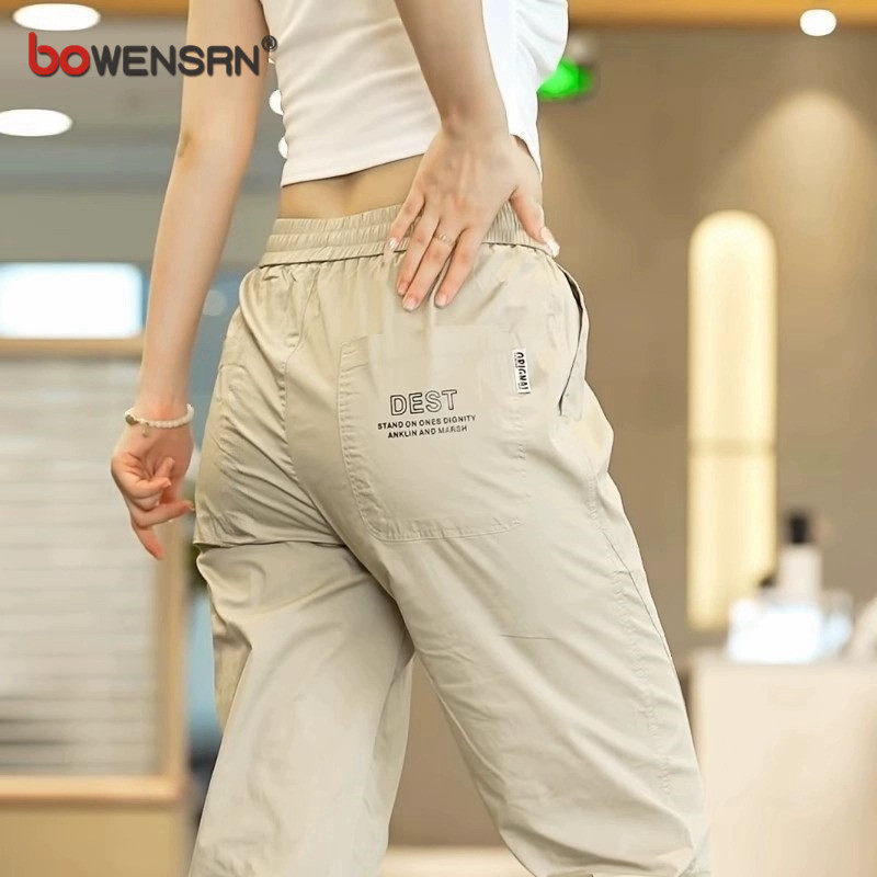 高端休闲裤男士2026新款春装男裤束脚工装九分长裤子男款夏季薄款