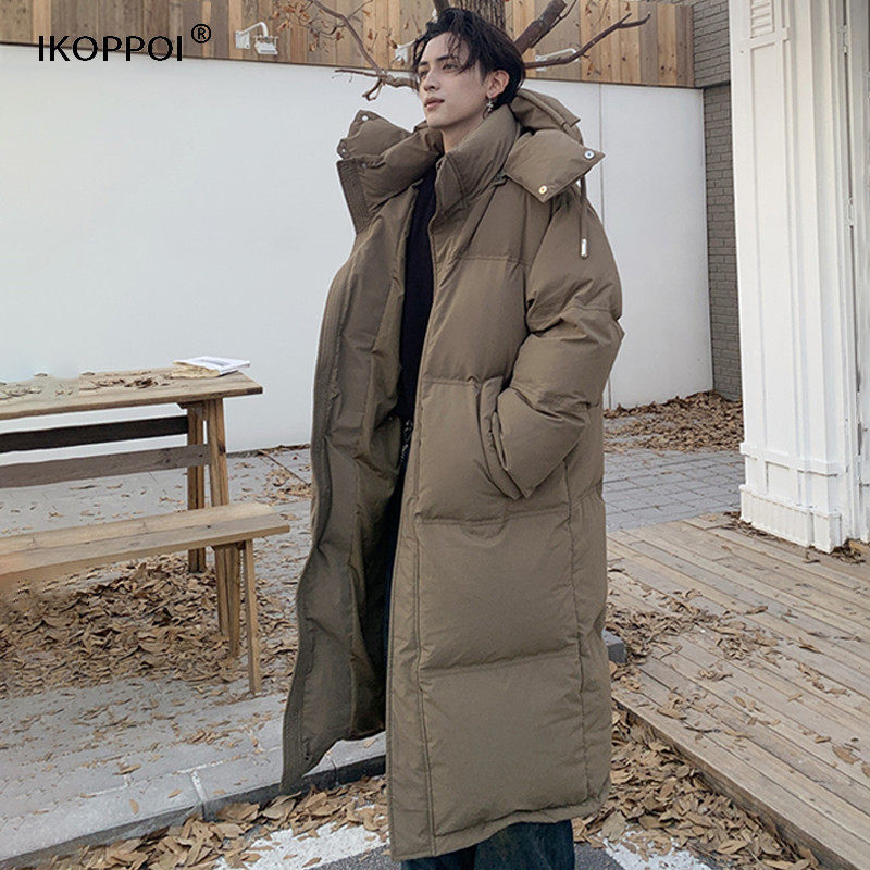 高端90白鸭绒长款羽绒服男冬季新款加长过膝加厚抗寒防风保暖外套