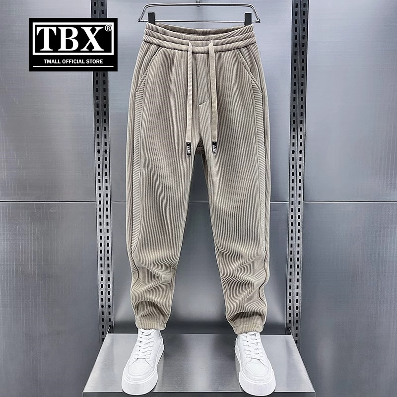 高端灯芯绒裤子男士春秋季2025新款男裤卫裤休闲裤子男款冬装加绒