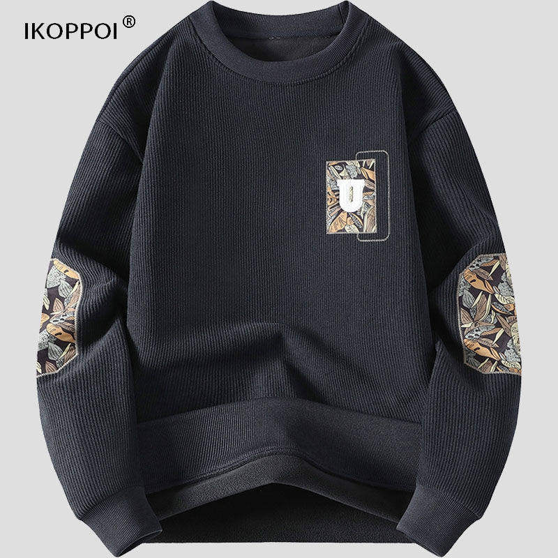 双面奥粒绒卫衣男士秋冬季加绒加厚保暖上衣潮流时尚高级感打底衫