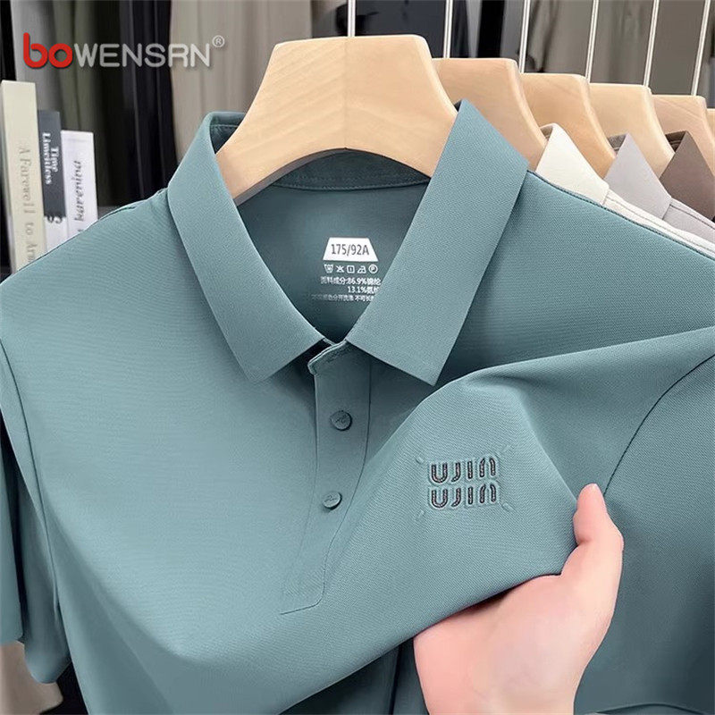 高端冰丝polo衫男士短袖t恤2026新款夏季商务休闲翻领保罗衫男款