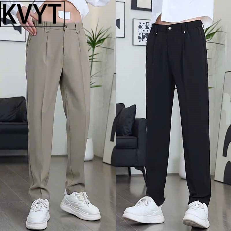 高端西裤男款垂坠感高级感裤子2026新款夏季潮牌宽松直筒休闲男裤