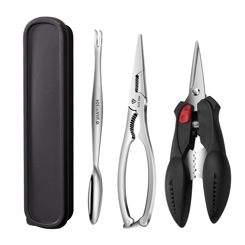 速发04吃蟹工具剥螃蟹神器拆大闸蟹专用剪刀夹子蟹八件蟹针蟹钳套