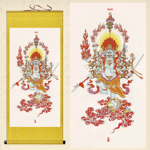 速发佛像秽迹金刚挂画大力威怒金刚卷轴画除秽金刚装饰丝绸画