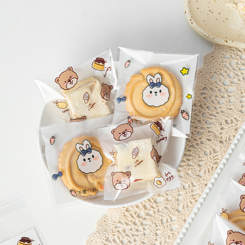 速发雪轧酥包装袋自封自粘袋独奇饼干曲小分装袋纸奶枣饼干牛花糖