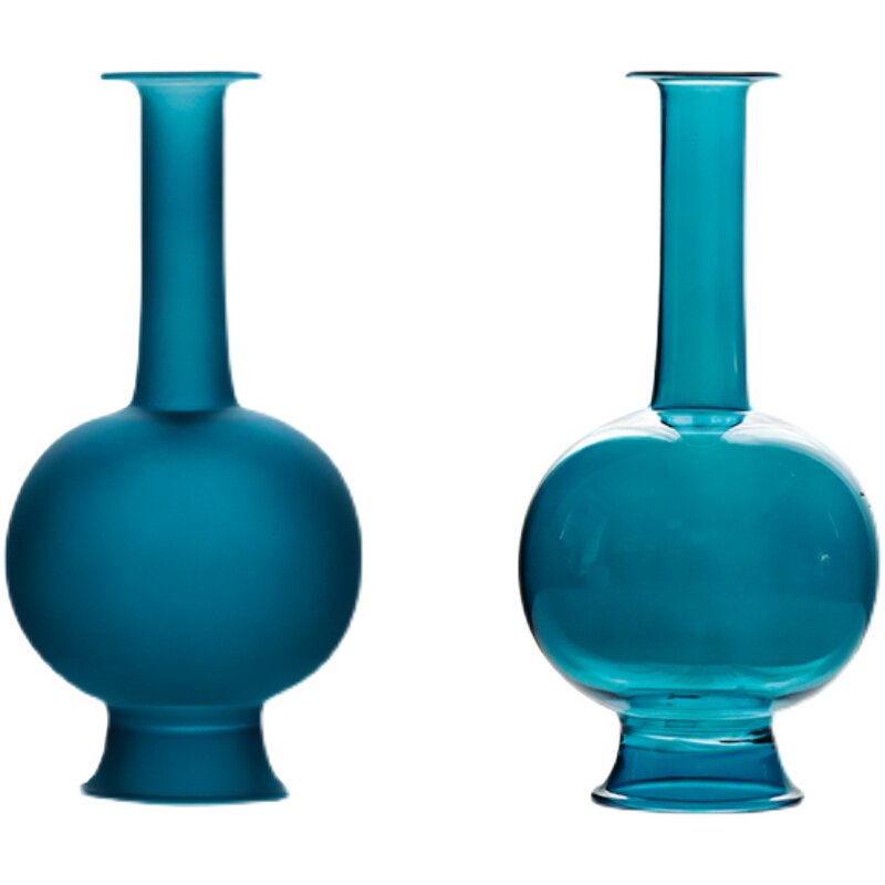 速发仿宋直颈瓶花瓶玻璃净瓶古典新中式玄关台面日式文艺精品文人