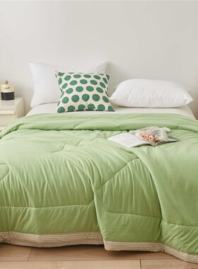 速发EX夏季薄款全棉纯棉被子可机水洗空调件四被夏被套夏凉被春秋