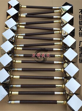 速发不锈钢锤锤武术表演鸡翅木八棱影流星锤兵器李元霸混元方锤双
