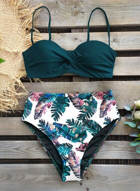 速发2021  Sexy High Wst Bikii Swimwr Wo Swiuit Push