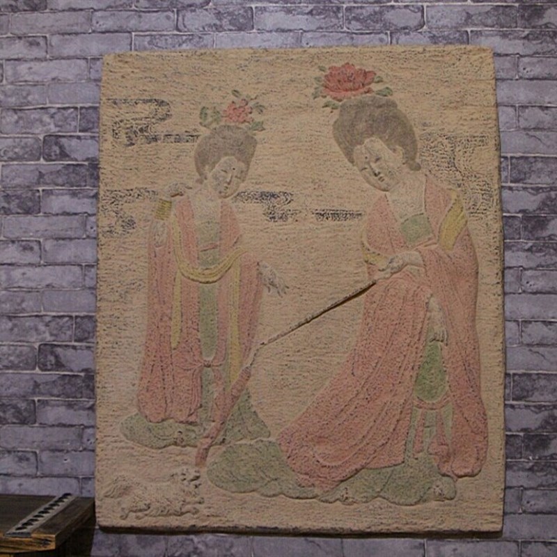 现货速发仿古中式复古仕浮雕装饰画家居饰品背景墙壁饰挂件簪花仕图片
