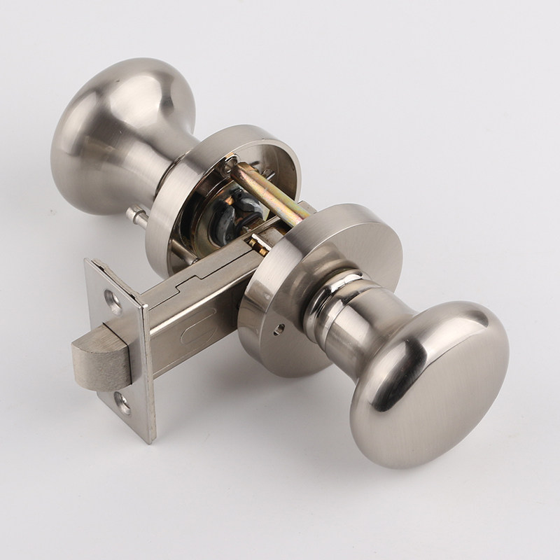 速发金色椭圆球美式门锁仿古铜浴室锁简欧式球形锁黑色卫生间锁可