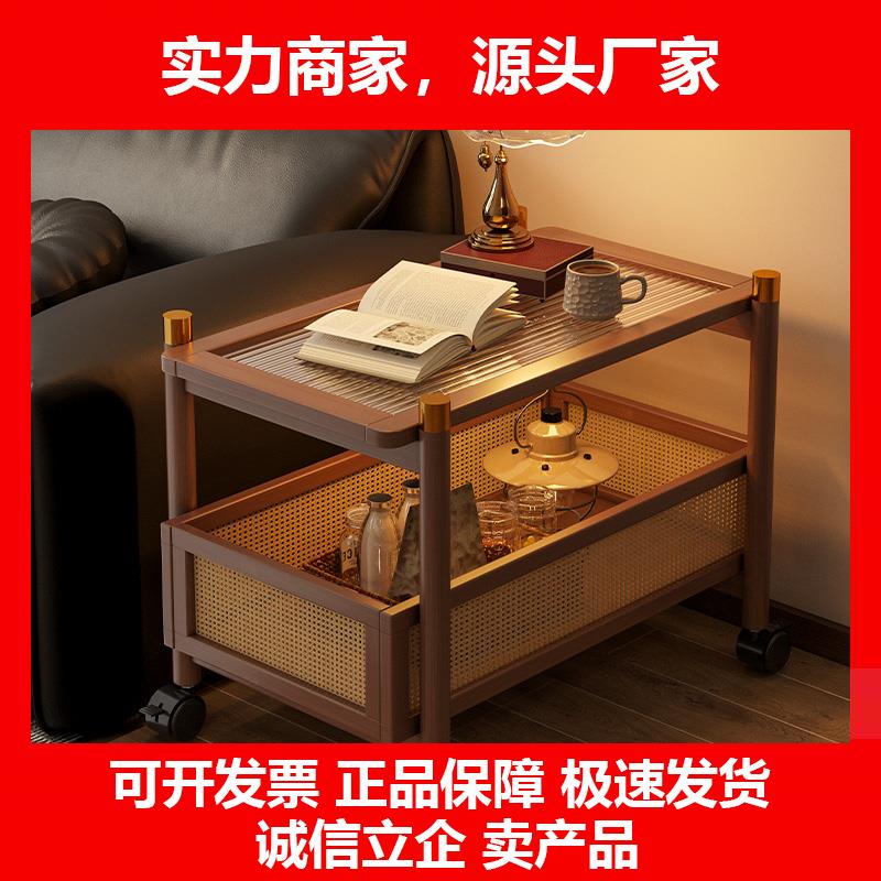 新款沙发边几可移动茶几小推车客厅小桌子牀头侧边边柜带轮置物架