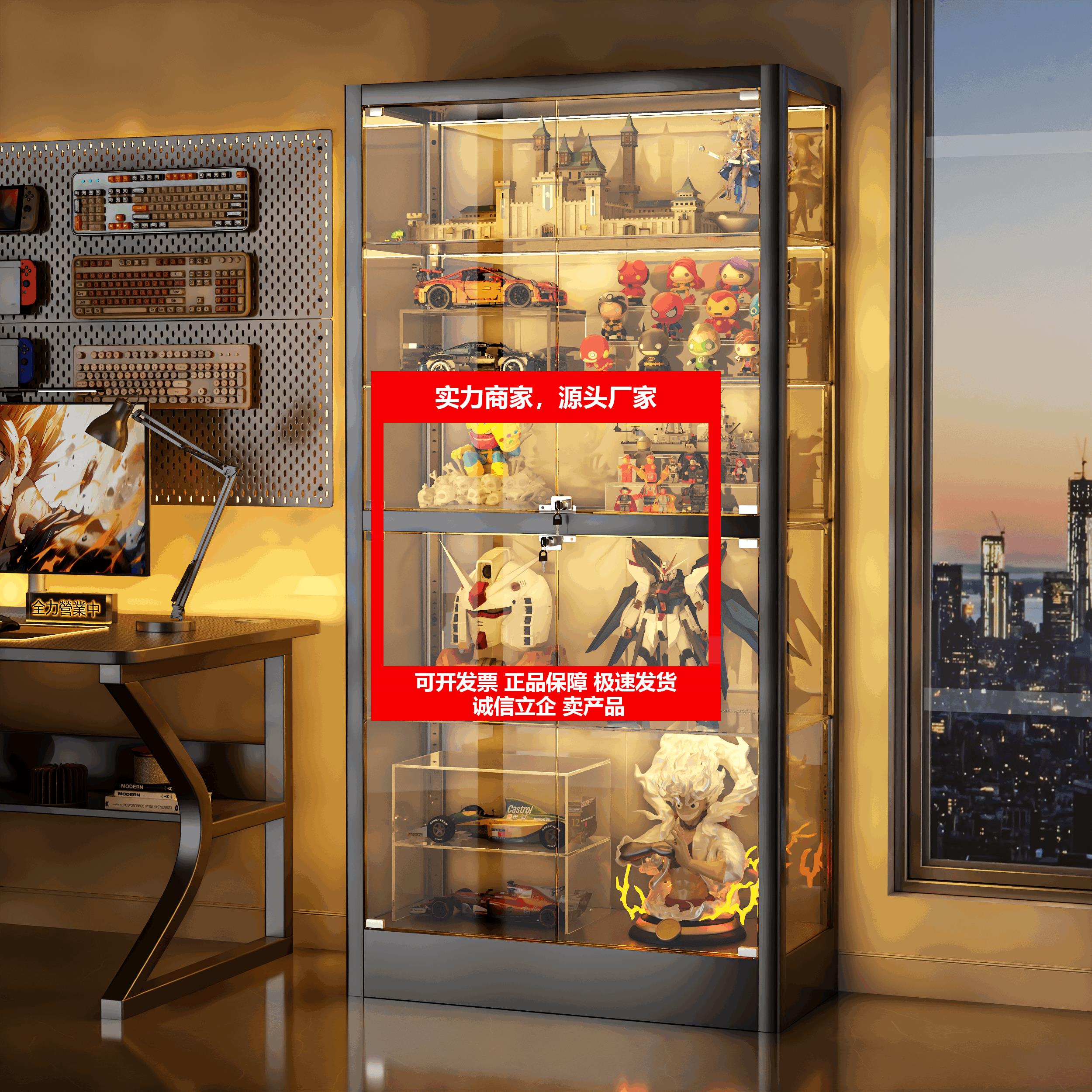 新款积木展示柜家用玩具模型展示柜模型防尘透明玻璃柜商用礼品展